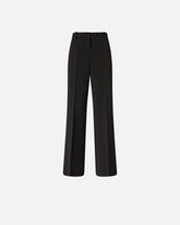 Trousers in canvas with pressed pleat detail - | Pinko