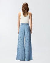 Denim jeans with eyelets - | Pinko