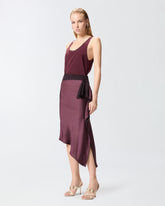 Asymmetric pencil skirt in satin - | Pinko