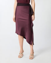 Asymmetric pencil skirt in satin - | Pinko