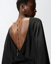 Long playsuit with exposed back and jewel necklace - | Pinko