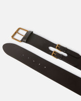 Gürtel aus glattem Leder mit Riemchen 6 cm - | Pinko