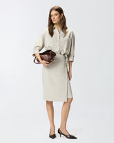 Midi dress with a shirt-style bodice - | Pinko