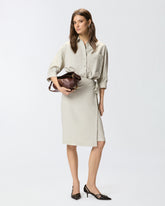 Midi dress with a shirt-style bodice - | Pinko
