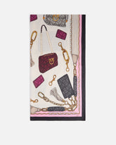 Scarf with bag print - | Pinko