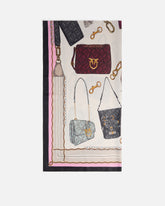 Scarf with bag print - | Pinko