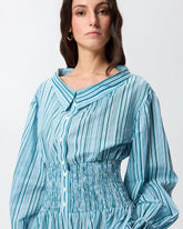 Kurzer Jumpsuit aus Baumwolle mit Streifen - | Pinko