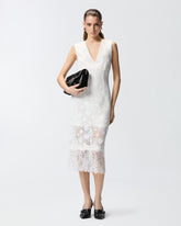 Sleeveless midi dress in lace - | Pinko
