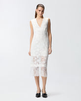 Sleeveless midi dress in lace - | Pinko