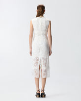 Sleeveless midi dress in lace - | Pinko