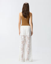 Trousers in floral embroidered lace - | Pinko