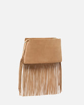 Kleine Umhängetasche Mini One, Two, Three Bag aus Veloursleder mit Fransen - | Pinko