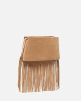 One, Two, Three Bag small crossbody bag in suede with fringes - | Pinko