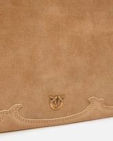 One, Two, Three Bag small crossbody bag in suede with fringes - | Pinko