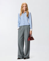 Shirt with contrasting collar and cuffs - | Pinko