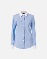 Shirt with contrasting collar and cuffs - | Pinko