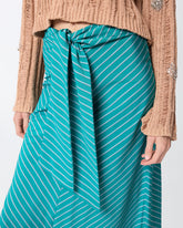 Midi skirt with striped pattern and sash - | Pinko