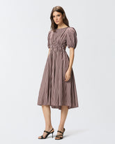 Striped midi dress with open back - | Pinko