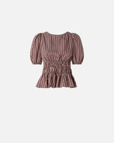 Striped cropped top with open back - | Pinko