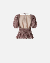 Striped cropped top with open back - | Pinko