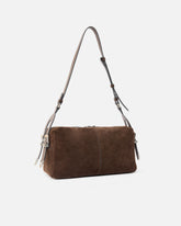 Keeper Bag medium shoulder bag in suede - | Pinko