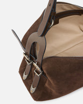 Keeper Bag medium shoulder bag in suede - | Pinko