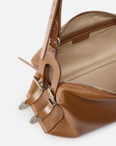 Mittelgroße Schultertasche Keeper Bag aus New Biker Leder - Braun | Pinko