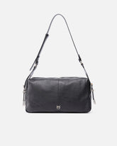 Keeper Bag medium shoulder bag in new biker leather - | Pinko