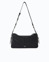 Keeper Bag medium shoulder bag in new biker leather - Black | Pinko