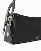 Mittelgroße Schultertasche Keeper Bag aus New Biker Leder - Schwarz | Pinko