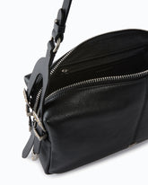 Keeper Bag medium shoulder bag in new biker leather - Black | Pinko