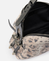 Keeper Bag medium shoulder bag in suede with python print - | Pinko