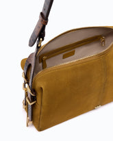 Keeper Bag medium shoulder bag in spray-effect suede - Multicolor Brown-Black | Pinko