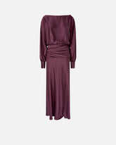 Long satin dress with draping - | Pinko