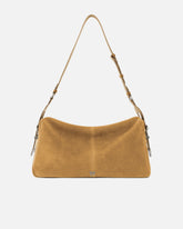 Keeper Bag large shoulder bag in suede - Beige | Pinko