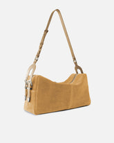 Keeper Bag large shoulder bag in suede - Beige | Pinko