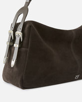 Keeper Bag large shoulder bag in suede - | Pinko