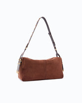 Keeper Bag large shoulder bag in spray-effect suede - | Pinko