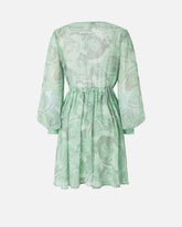Mini dress with rose print and bow - | Pinko