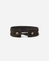 Leather belt with studs, 6 cm - | Pinko