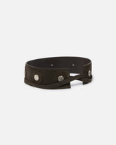 Leather belt with studs, 6 cm - | Pinko