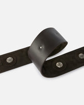 Leather belt with studs, 6 cm - | Pinko