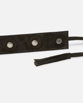Leather belt with studs, 6 cm - | Pinko