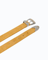 Suede belt with Texan details, 3 cm - | Pinko