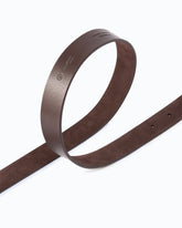 Suede belt with Texan details, 3 cm - Brown | Pinko