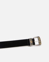 Shiny leather belt with metallic finishes, 3 cm - | Pinko