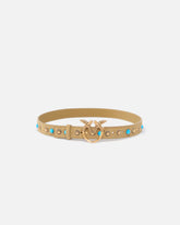 Gürtel aus Veloursleder mit Nieten 3 cm - | Pinko