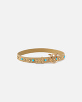 Gürtel aus Veloursleder mit Nieten 3 cm - | Pinko