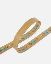 Gürtel aus Veloursleder mit Nieten 3 cm - | Pinko