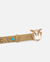 Gürtel aus Veloursleder mit Nieten 3 cm - | Pinko